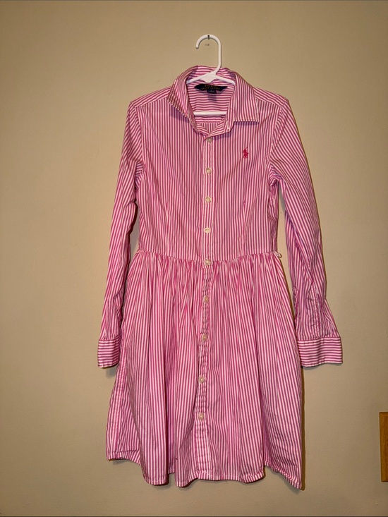 Ralph Lauren Other - Ralph Lauren Pink and White Striped Cotton Shirt Dress for Kids